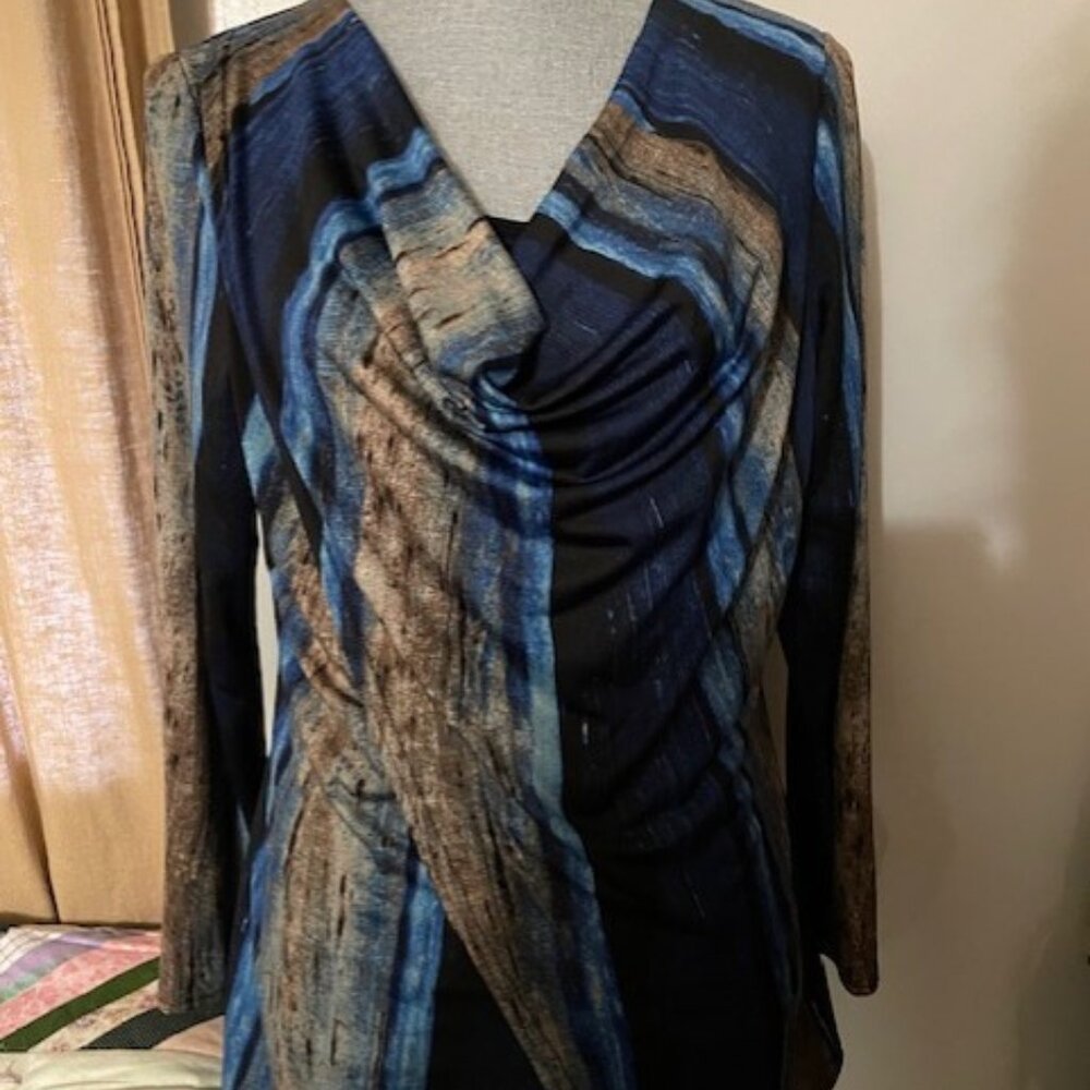 Michael Tyler Tunic Blue Brown Size M Made in Canada